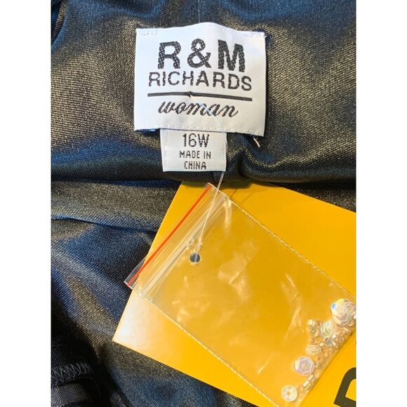 Vintage Y2K NWT Fairycore Slip Dress Black Floral Embroidered Beaded 16W - Picture 8 of 11